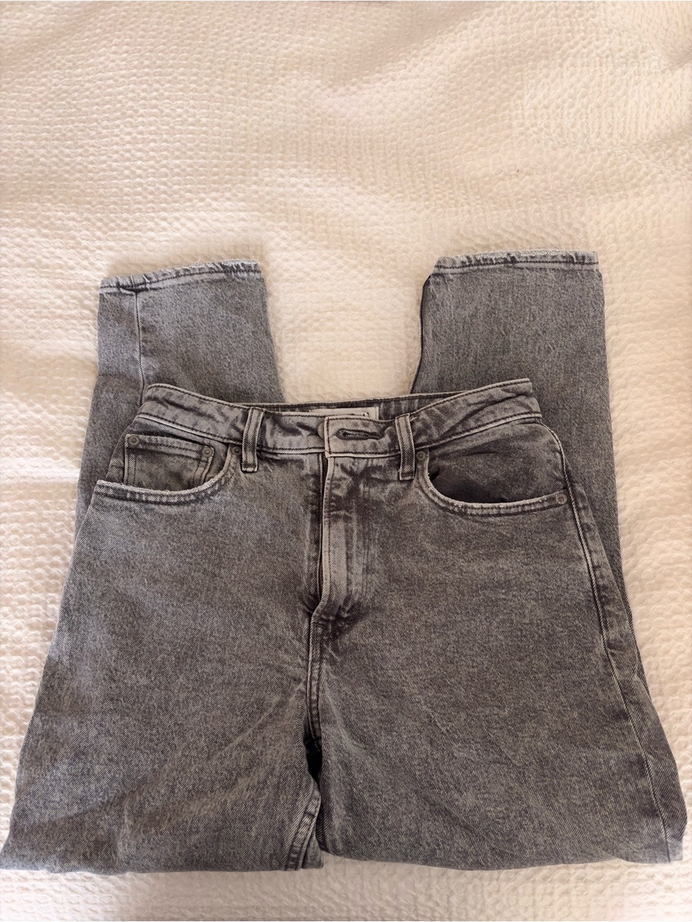 Abercrombie & Fitch Grey Washed High-Rise Jeans
